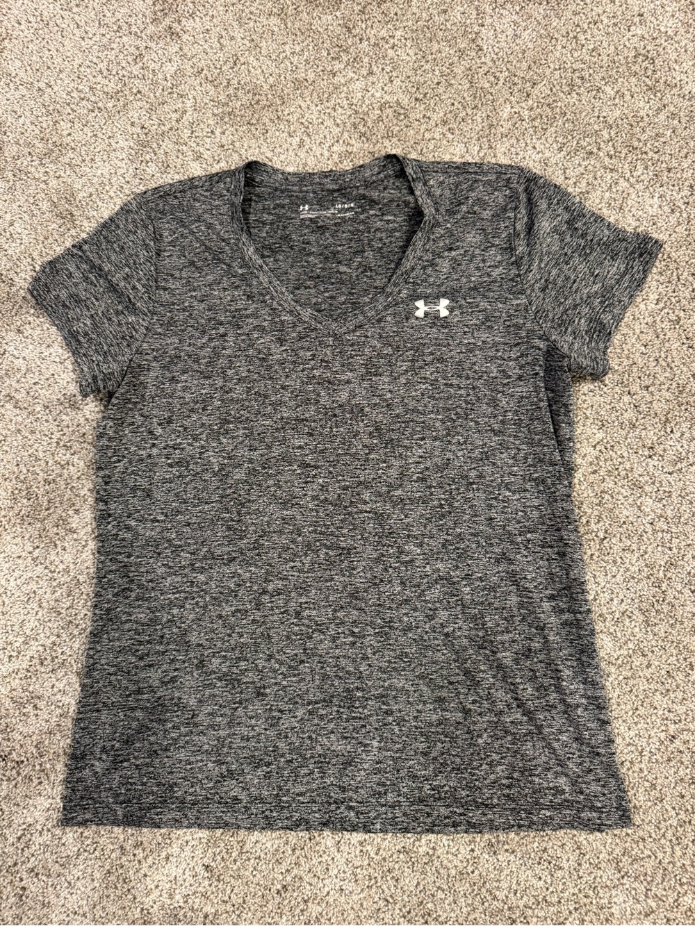 Under Armour Women's Dark Heather Gray V-Neck Performance Tee